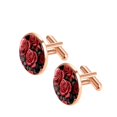 thumbnail image 2 of Rose Men's Stainless Steel Shirt Cufflinks for Formal Attire, 2 of 6