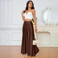 thumbnail image 2 of KDDYLITQ Satin Skirts for Women a Line Basic Maxi Skirt Silk High Waisted Party Skirt Flowy 2025 Long Skirts with Pocket Brown 2XL, 2 of 6