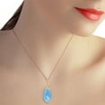 thumbnail image 3 of Galaxy Gold 14K Rose Gold Aqua Blue Chalcedony Briolette Necklace - Communication & Serenity - 16" to 24" - Fine Jewelry for Women, 3 of 3