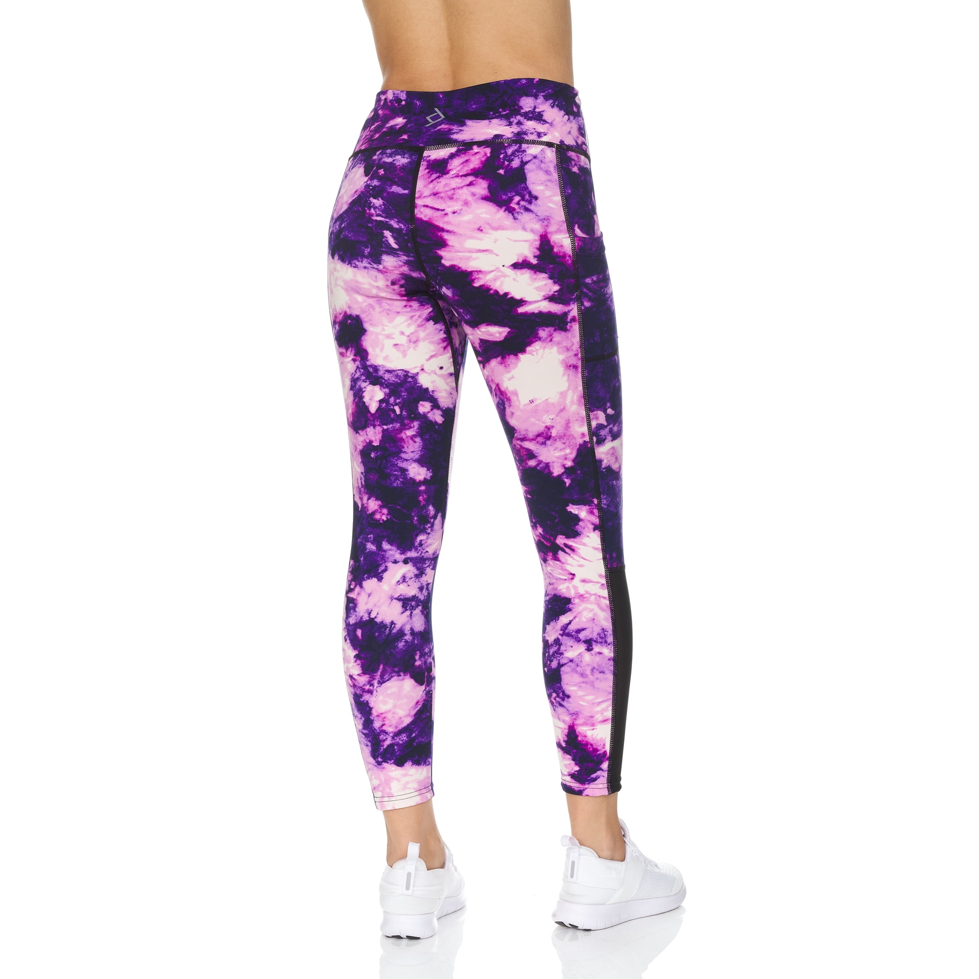 BSP Women's High Waist 7/8 Marble Legging With Pockets & Mesh Panel