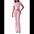 thumbnail image 2 of Pantalón de Traje de Corta Ajustado de Color Liso Rosa Talla S, 2 of 10