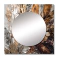 thumbnail image 2 of Designart "Feather Extravaganza Gold IV" Glam Feather Square Mirror For Wall Decor - Large Gold Square Mirror Printed Wall Decor - Glam Square Living Room Mirror, 2 of 5