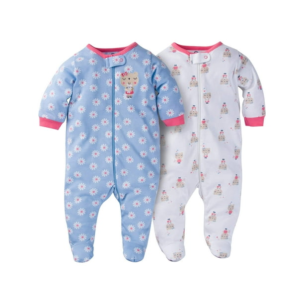 Gerber Gerber Newborn baby girl zip front sleep n play footed