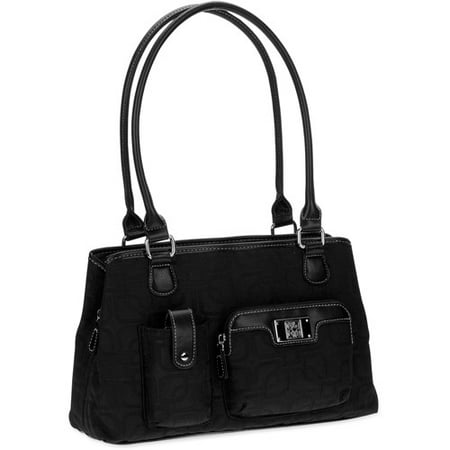 George Gg Jacquard Mid Satchel - Black