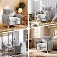 thumbnail image 5 of BedLuxury 31’’ High Back Accent Chair with Thick Cushion,Chenille sofa with Supportive Armrests for Living Room and Small Spaces,Grey, 5 of 8