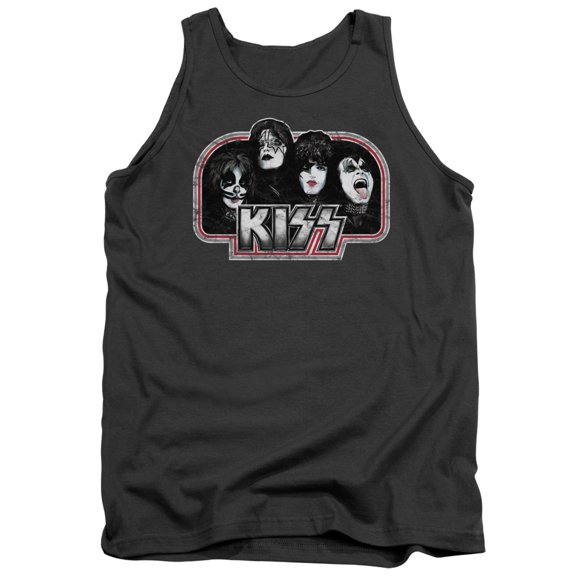 Kiss Throwback Adult Tank Top Charcoal