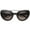 Black-Gold / Lavender, variant on sunglassLA Unisex Women's Metal Crossbar Curved Temples Bold Mod Cat Eye Sunglasses (Black-Gold / Lavender) - 49mm