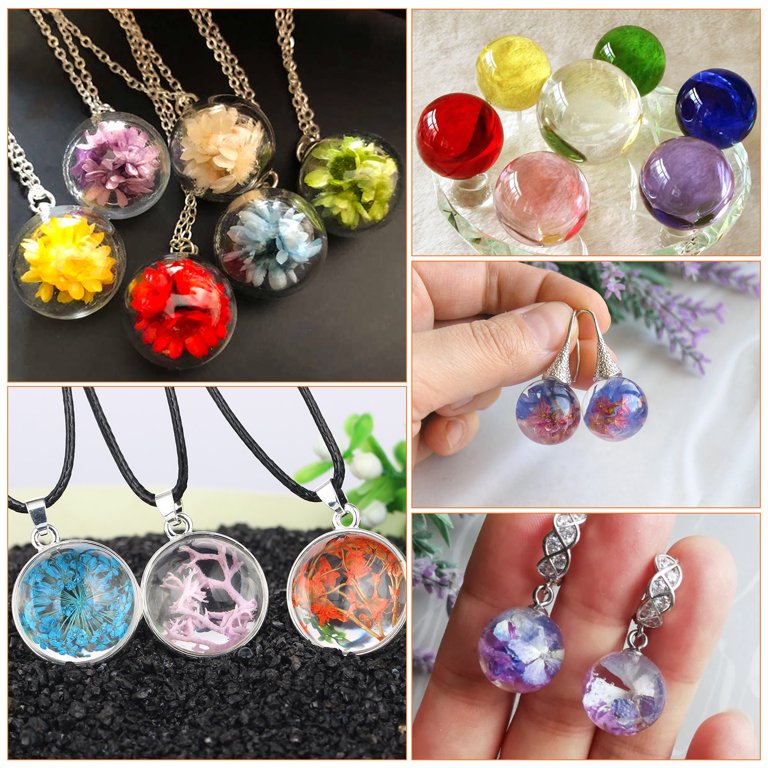 DM275 Round Beads Jewelry Resin Silikonform Crystal Sphere Ball Epoxy  Casting Mold DIY Pendant Necklace Mold Making Craft