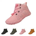 thumbnail image 6 of NOKIO Children'S Cozy Lace-Up Boots Children'S Warm Suede Boots Kids Faux Fur Lined Boots Girls Casual Winter Boots Girls And Boys Casual Shoes Mesh Soft Sole Breathable Sports Short Boots, 6 of 7