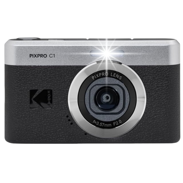 Kodak PIXPRO C1 Compact Digital Camera (BLACK) with 4X Zoom, 13MP, 2.8” LCD, LED Flash, Full HD 1080p Video Recording, Plus a Free 16GB Kodak Memory Card