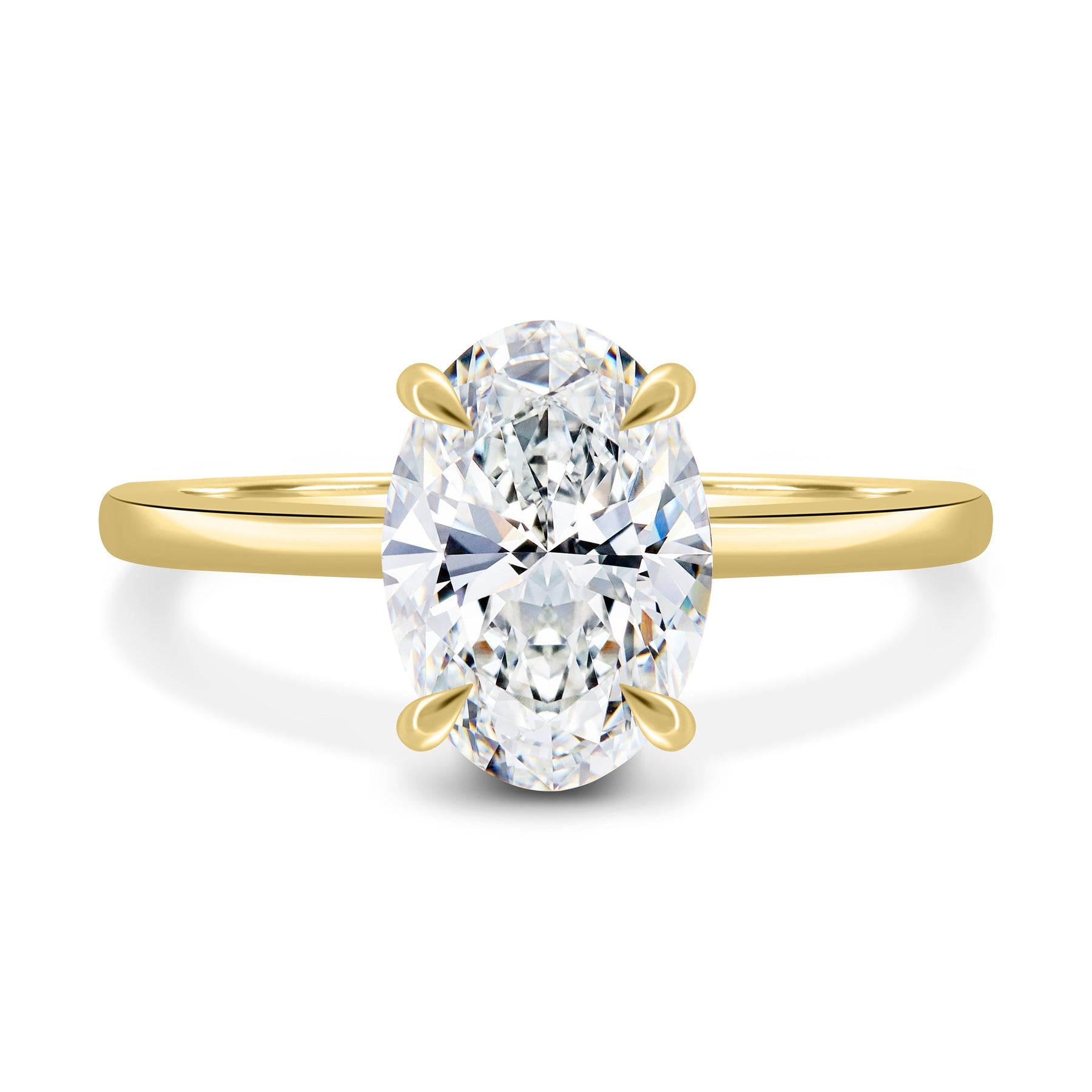 ESTE ORIGIN 2ct Oval Moissanite Diamond Engagement Ring in 14K Yellow Gold Wedding Ring for Women 5.5.