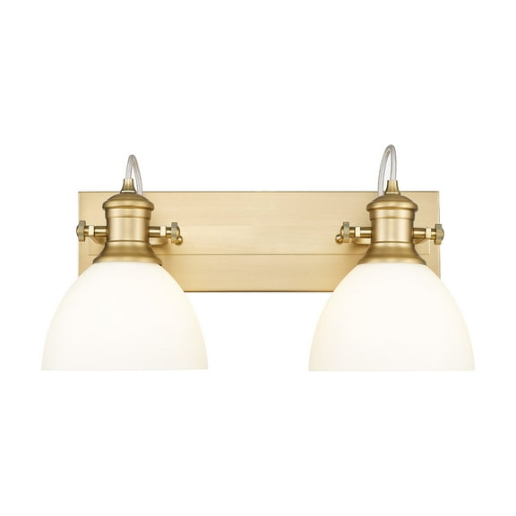 Yep by Golden Lighting Hines 2-light Vanity in Brushed Champagne Brass and Opal Glass