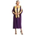 thumbnail image 3 of Lejafay Womens Mens Choir Robe Church V-neck Clergy Gown Long Sleeve Judge Robe Graduation Gown Purple XXL, 3 of 7