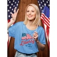thumbnail image 2 of Liberty 4Th Of July Waving Flag T-Shirt Women -Image by Shutterstock, Female Small, 2 of 4