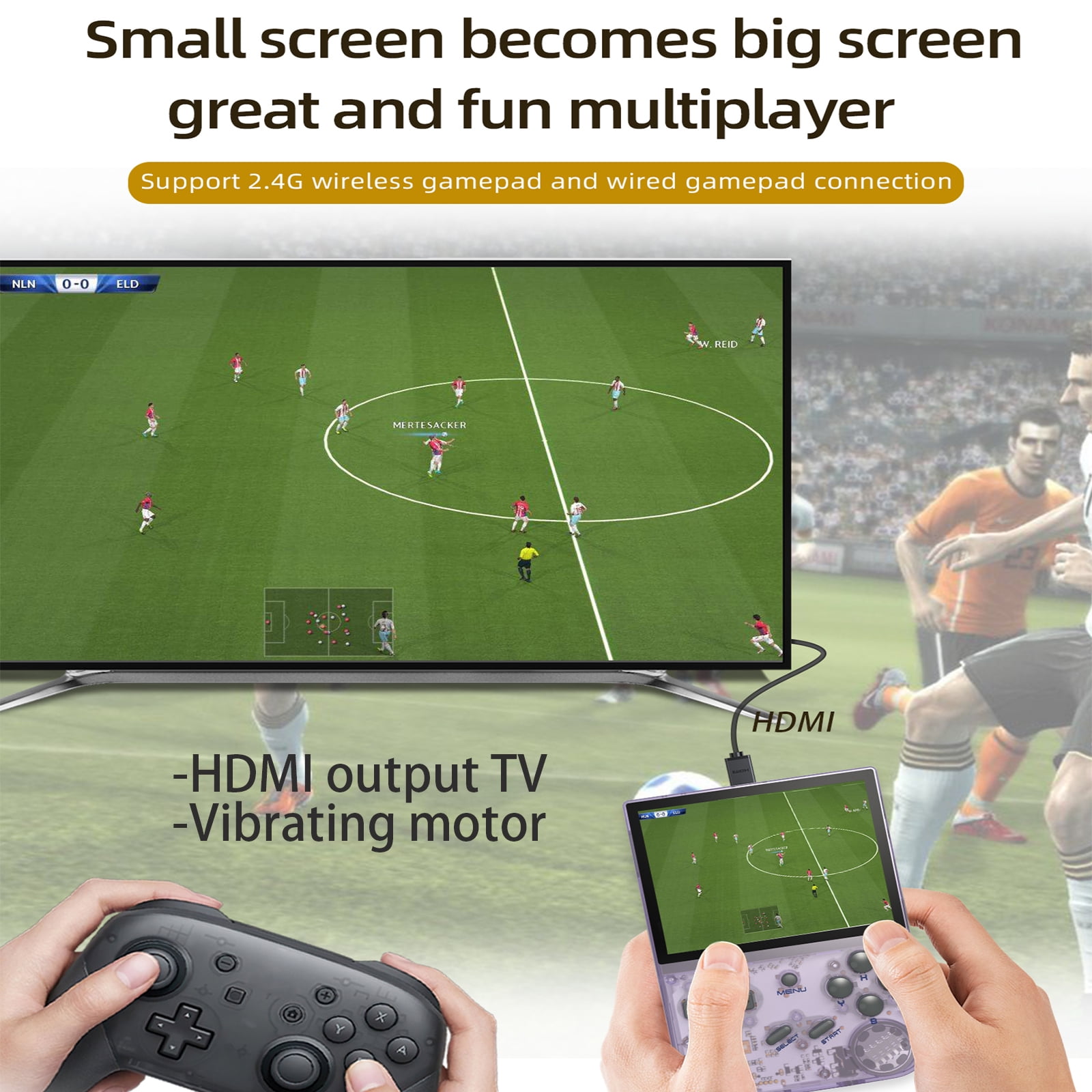 RG35XX Handheld Gaming Consoles ,64GB,Dual System Linux+Garlic , Support HD TV Output Purple