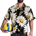 thumbnail image 4 of Daisy Men's Short Sleeve Button Down Poplin Hawaiian Shirt for Summer Beach, Casual Printed Unisex Style, 4 of 6