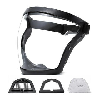 Saker Protective Clear Face Mask Shield, Reusable Transparent Plastic Face  Shield (BLACK) 