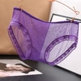 thumbnail image 3 of AWZXDE Ladies Underwear Panties Lace Edge Fully Transparent Mesh Low Waist Plus Size Thin Rear Lifting Triangle Purple，M, 3 of 3