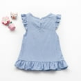 thumbnail image 2 of Utlike Girls T-Shirt Baby Kids Solid Tops Cotton Sleeve Fly Color Blouse Ruffle Tops Sweet Girl Fashion Top Size 18 Months-24 Months, 2 of 3
