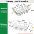 thumbnail image 4 of Riousery Dish Drying Rack, Stainless Steel Expandable Over Sink Dish Rack, Adjustable Dish Drainer for Kitchen Sink or Countertop, Space-Saving Design, 11.8"–16.5", 4 of 8
