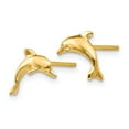 thumbnail image 2 of Real 14kt Yellow Gold Dolphin Post Earrings; for Adults and Teens; for Women and Men, 2 of 3
