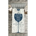 thumbnail image 3 of Ambesonne Wine Quilted Bedspread Set 2 Pcs, Glass Sun Burst and Words, Twin Size, Night Blue White, 3 of 3