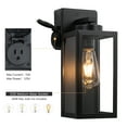 thumbnail image 2 of C Cattleya 2-Pack 12.5in. Matte Black Outdoor Wall Lantern Sconce with Built-in Outlet, 2 of 7