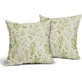 thumbnail image 2 of Spring Lime Green Floral Pillow Covers 20x20 Inch Vintage Wild Flower Herbs Plant Butterfly Decorative Pillow Cases Botanical Farmhouse Cushion Covers Home Decor For Sofa Couch Outdoor Set of 2, 2 of 6