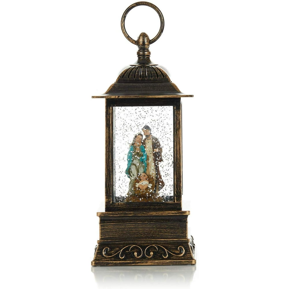 ReLive Christmas LightUp Snow Globe Nativity Scene 10 Inch