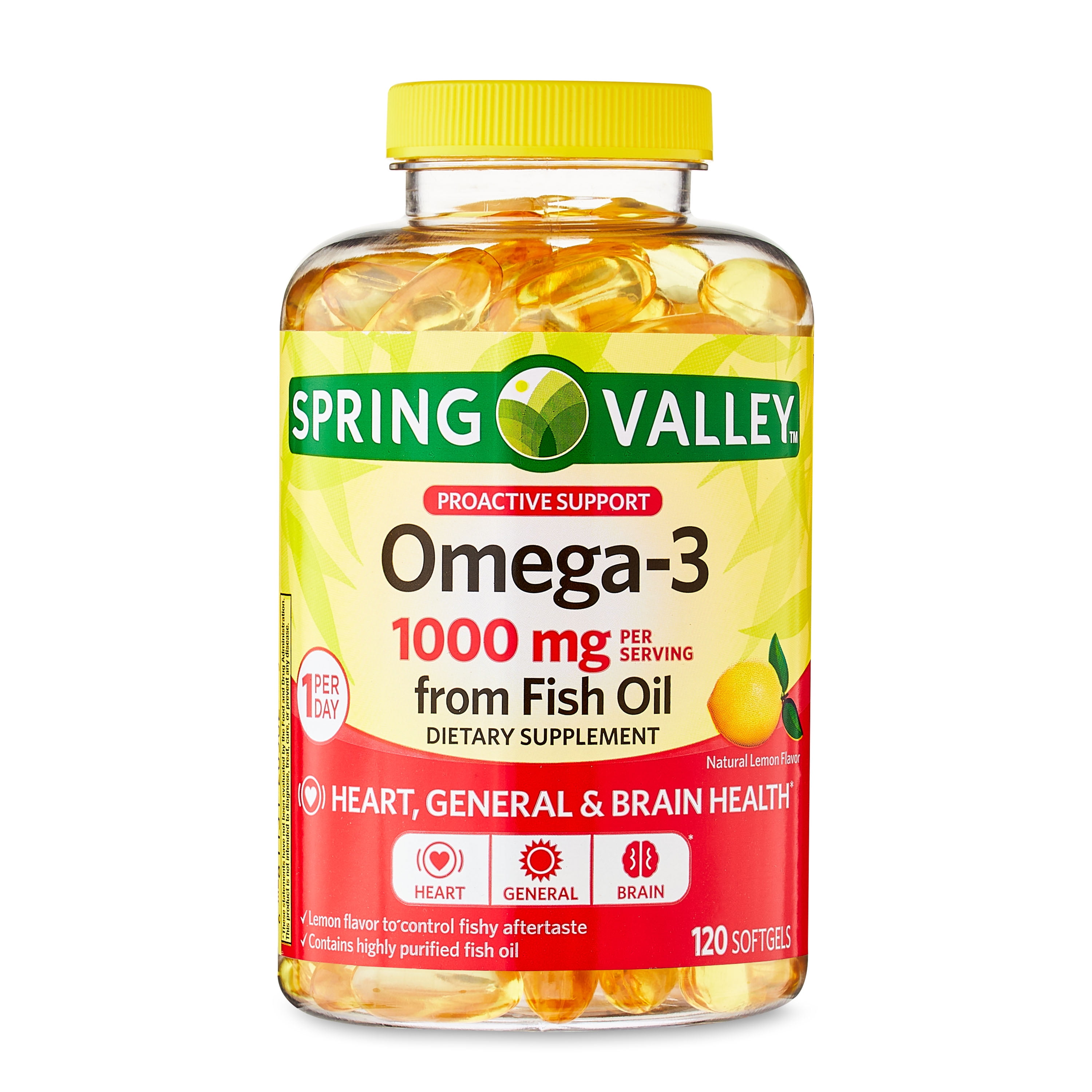 Spring Valley Omega-3 Fish Oil Soft Gels, 1000 mg, 120 Count