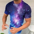 thumbnail image 4 of Penkiiy Galaxy Printed Shirt , Mens Vintage Casual Loose Short Sleeve Tee Tops 3XL Multicolor, 4 of 6