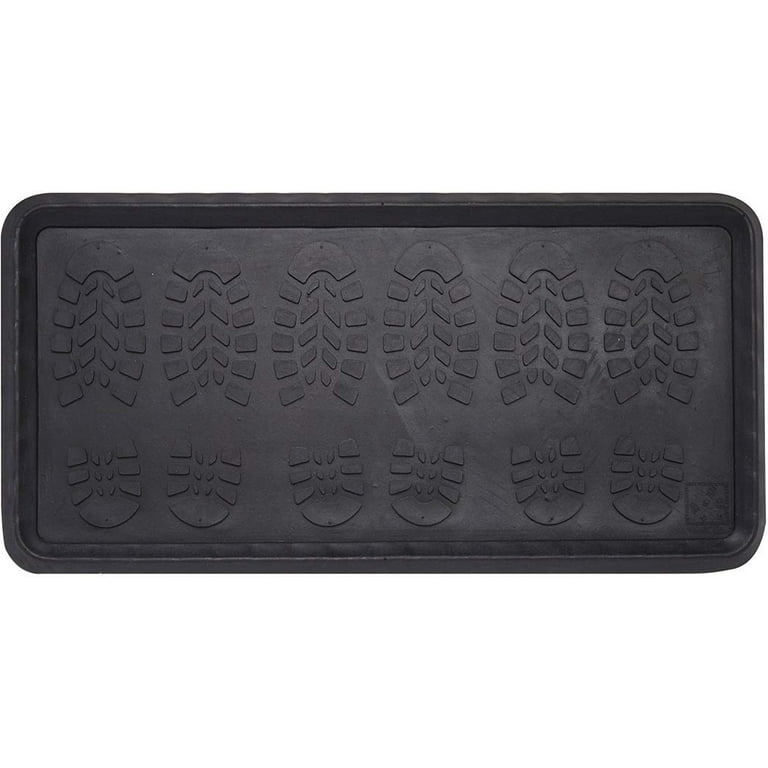 Envelor Rubber Boot Tray for Entryway Indoor Shoe Trays for Mudroom Wet Shoe  Mat Tray Multiuse Rubber Water Tray Mud Mat Winter Boot Mat Large Utility  Tray, Footsteps, 32 x 16 Inch