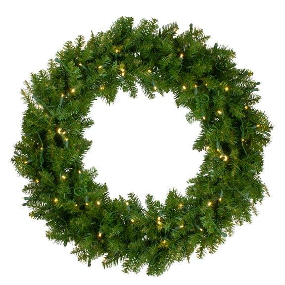 Northlight Pre-Lit Northern Pine Artificial Christmas Wreath - 36" - Warm White LED Lights