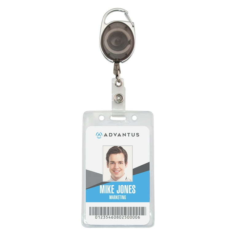 Carabiner-Style Retractable ID Card Reel, 30 Carabiner-Style Retractable ID Card Reel, 30