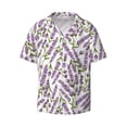 thumbnail image 6 of Kdxio Men's Hawaiian Shirt for Men Short Sleeve Shirt Lavender Flowers Summer Casual Holiday Beach Button Down T-Shirts, 6 of 7
