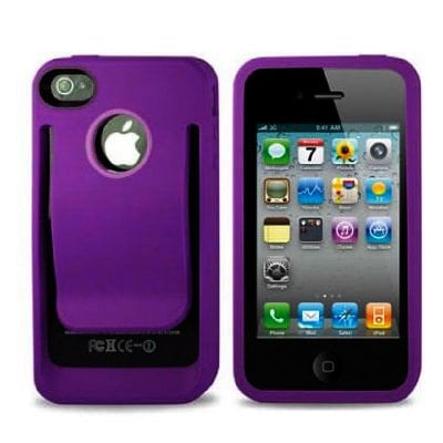 Polymer Case Cover with Belt Clip for Apple iPhone 4 iPhone 4S - Purple - Walmart.com
