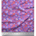 thumbnail image 1 of Soimoi Purple Rayon Fabric Lips Women Printed Craft Fabric by the Yard 42 Inch Wide, 1 of 3