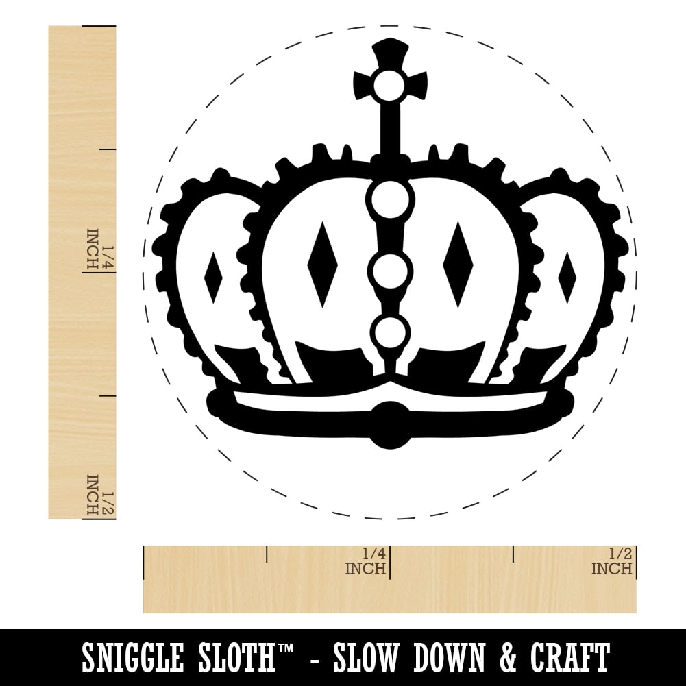 King Queen Royal Crown Self-Inking Rubber Stamp Ink Stamper - Dry Pad (No Ink) - Mini 1/2 Inch