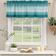 thumbnail image 3 of Teal Turquoise Valances for Windows, Farmhouse Abstract Gradient Wooden Plank Light Filtering Kitchen Curtains, Rod Pocket Window Valance Curtains for Living Room Bedroom, 42" W x 12" L, 2 Panels, 3 of 9