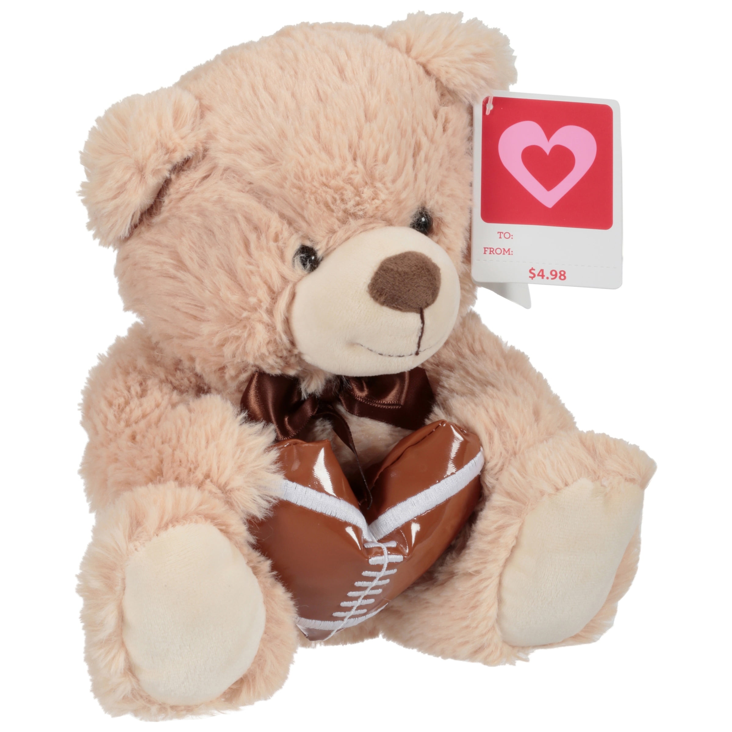 Kelly Toy Beige Bear with Football Heart Stuffed Animal Walmart