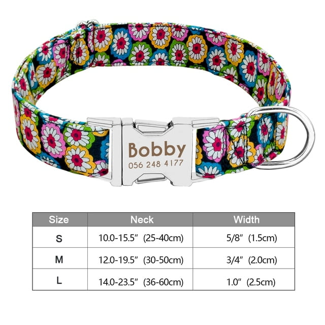 Personalized Dog Accessories Collar Nylon Printed Pet Puppy Collar Dog