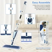 BIMZUC Spray Mop for Floor Cleaning Wet, with 14 oz Refillable Bottle and 2 Washable Microfiber Pads Home or Commercial Use, Red