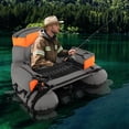 thumbnail image 2 of Goplus Inflatable Fishing Boat 350 LBS Fishing Float Tube with Fishing Rod Holder Gray+Orange, 2 of 10