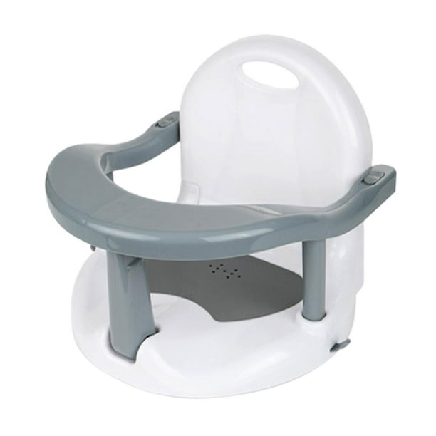 Asiento de bañera para bebé, asiento de succión para bebé sentado, asiento de baño, soporte para recién nacido Gris