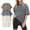 beige_grey_coffe, variant on 3 Pcs Women's Oversized T-Shirts Cotton Short Sleeve Vintage Washed Baggy Boyfriend Streetwear Summer Tops