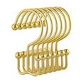 thumbnail image 2 of FEOLGEHLY Shower Curtain Hooks, 12 Pcs Shower Curtain Rings, Stainless Steel Black Shower Curtain Hooks, Curtain Rings Rust Proof, Smooth Sliding Anti-Drop Double Shower Rings for Curtain (Gold), 2 of 6
