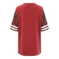 thumbnail image 5 of Rigardu T Shirts for Women Graphic Women's Fashion Sequined Casual Football Cheer Rugby Tops Long T Shirts T Shirts for Women Short Sleeve Red Xl, 5 of 9