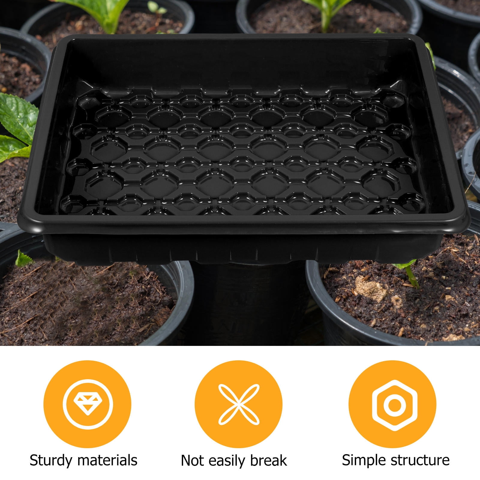 Raindrops 3-Pack Starter Trays for Indoor Gardening, Flower Containers, Sprouting Trays for Daily Garden Use