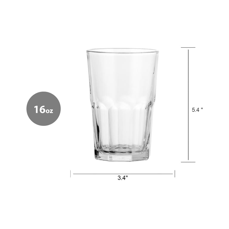 Mainstays Cross Plains Tumbler Drinking Glasses 16 oz 4 Pack