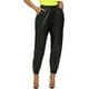 thumbnail image 5 of Pantalones de cuero para mujer de talle alto con cordón PU Casual de cuero sintético con bolsillos, 5 of 5